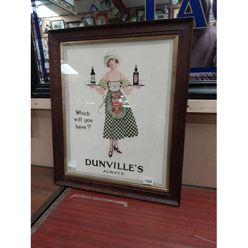 1362 - Which Will You Have Dunville's Whiskey Always framed advertising print. {65 cm H x 54 cm W}.