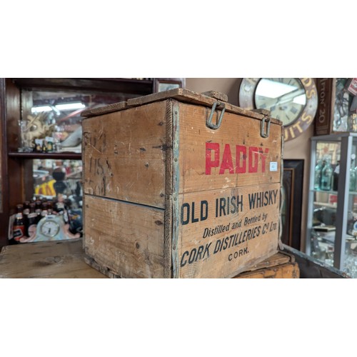 103 - Paddy Old Irish Whisky crate {34cm H x 40cm W x 30cm D}