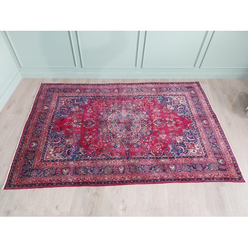 273 - Decorative Persian carpet square {300 cm L x 195 cm W}.