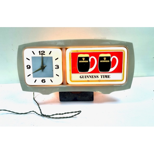 1370 - Rare original 1950's Guinness illuminated electric clock made in dublin by Gaelite {22cm H x 45cm W ... 