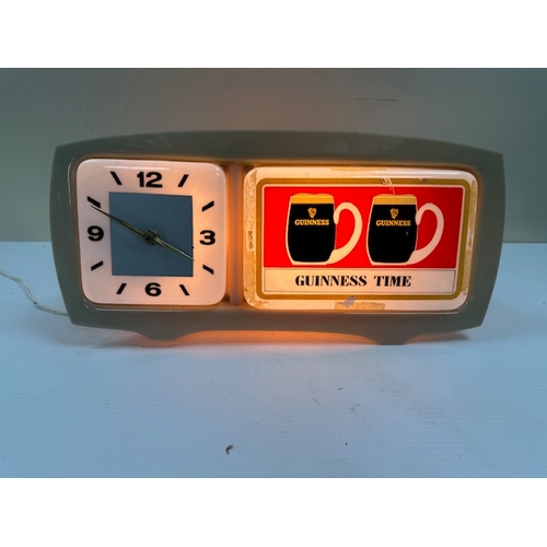 1370 - Rare original 1950's Guinness illuminated electric clock made in dublin by Gaelite {22cm H x 45cm W ... 