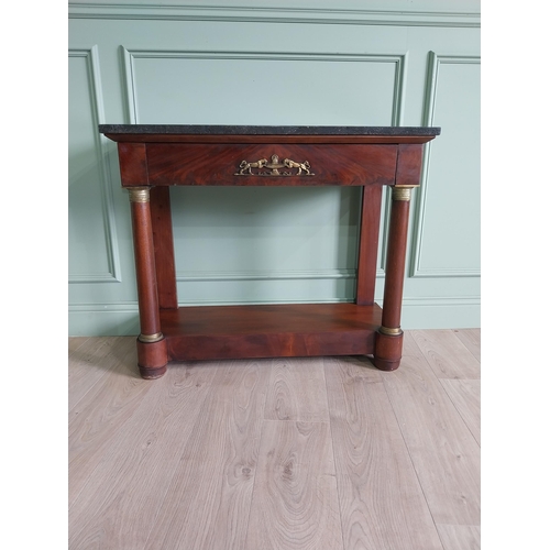 1006 - William IV mahogany French console table with marble top and ormolu mounts {80 cm H x 96 cm W x 38 c... 