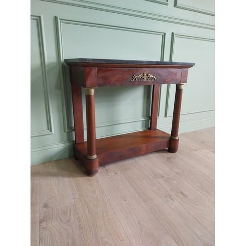 1006 - William IV mahogany French console table with marble top and ormolu mounts {80 cm H x 96 cm W x 38 c... 