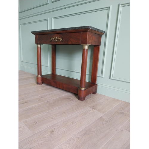 1006 - William IV mahogany French console table with marble top and ormolu mounts {80 cm H x 96 cm W x 38 c... 