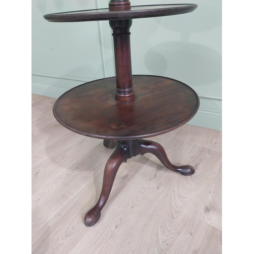 1120 - Irish Georgian mahogany dumbwaiter {118 cm H x 59 cm Dia.}.