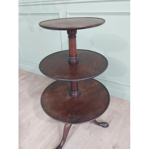 1120 - Irish Georgian mahogany dumbwaiter {118 cm H x 59 cm Dia.}.