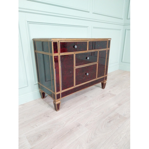 283 - Venetian glass and giltwood chest of drawers {87 cm H x 107 cm W x 48 cm D}.