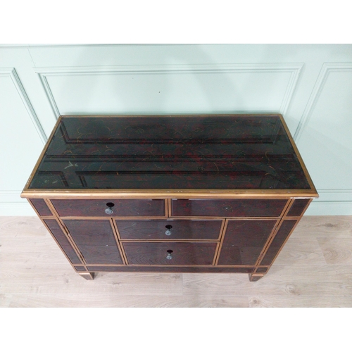 283 - Venetian glass and giltwood chest of drawers {87 cm H x 107 cm W x 48 cm D}.