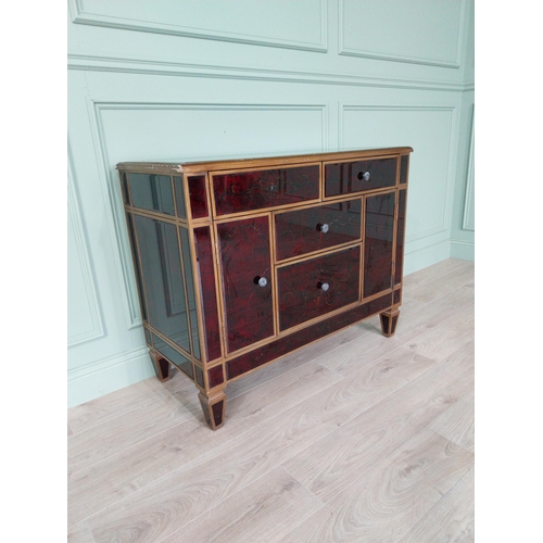 284 - Venetian glass and giltwood chest of drawers {87 cm H x 107 cm W x 48 cm D}.