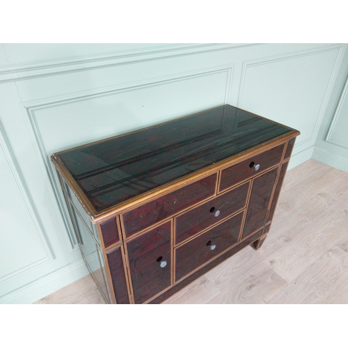 284 - Venetian glass and giltwood chest of drawers {87 cm H x 107 cm W x 48 cm D}.