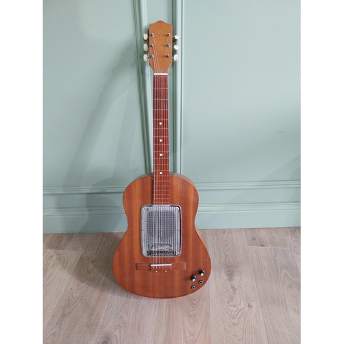 824 - Rare and Unusual Delsonics six string battery or mains acoustic Guitar made in Oslo.