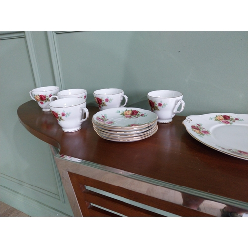 858 - Nineteen piece County Rose ceramic tea service.