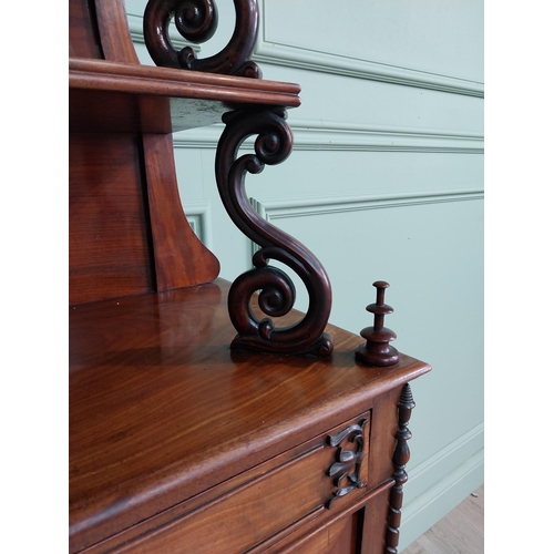 1116 - Good quality William IV mahogany side cabinet with one long drawer over two glazed doors {160 cm H x... 