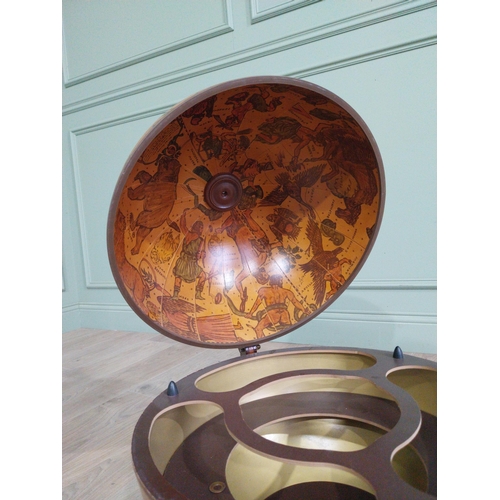 811 - Vintage drinks cabinet in the form of a World Globe {57 cm H x 42 cm Dia.}.