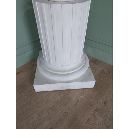 1146 - 20th C. Grand Tour plaster Grecian Urn on Pedestal. {147 cm H x 56 cm W x 56 cm D}.