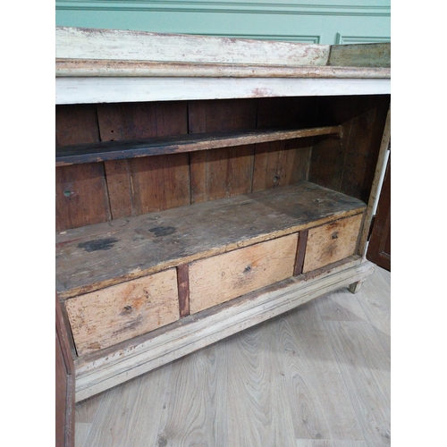 950 - 19th C. Swedish painted pine two door side cabinet. {101 cm H x 130 cm W x 45 cm D}