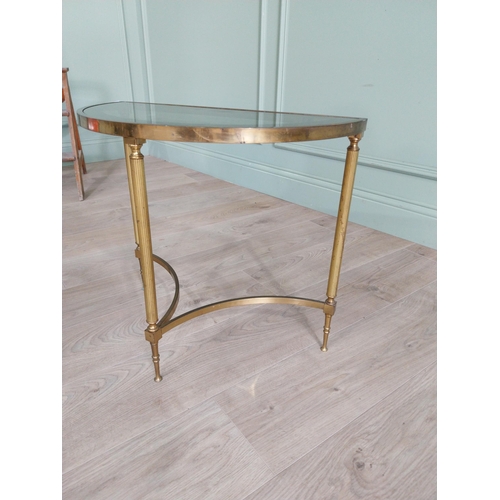 1304 - Good quality French Regency revival demi-lune lamp table with inset glass top {49 cm H x 55 cm W x 2... 