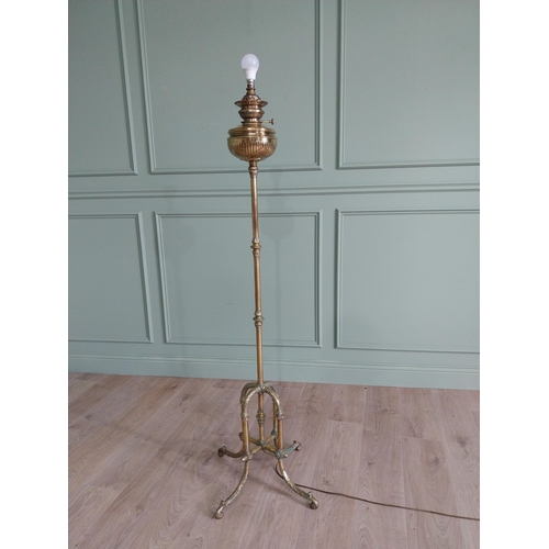 1122 - Exceptional quality 19th C. decorative brass standard lamp {165 cm H x 59 cm Dia.}.