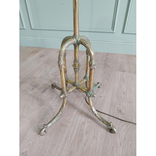 1122 - Exceptional quality 19th C. decorative brass standard lamp {165 cm H x 59 cm Dia.}.