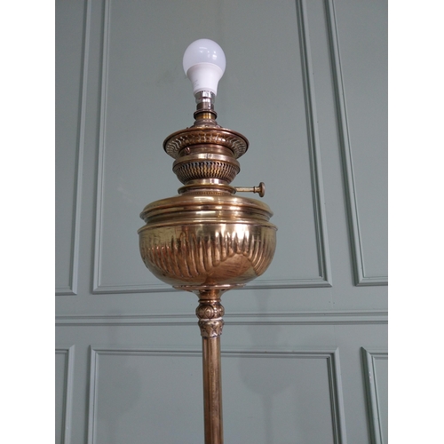 1122 - Exceptional quality 19th C. decorative brass standard lamp {165 cm H x 59 cm Dia.}.