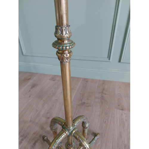 1122 - Exceptional quality 19th C. decorative brass standard lamp {165 cm H x 59 cm Dia.}.