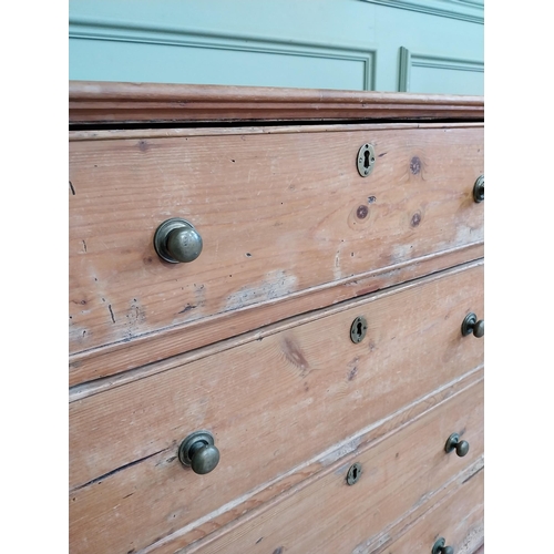 1013 - 19th C. pine chest of drawers with four long drawers raised on bracket feet {93 cm H x 84 cm W x 46 ... 