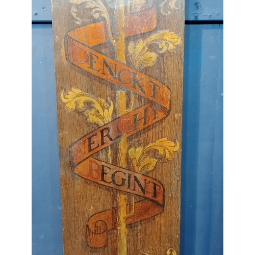 1015 - Hand painted wooden panel featuring a tree and the phrase 