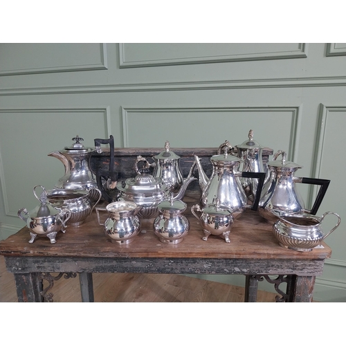 1018 - Two early 20th C. silver plate coffee sets - twelve pieces in total.