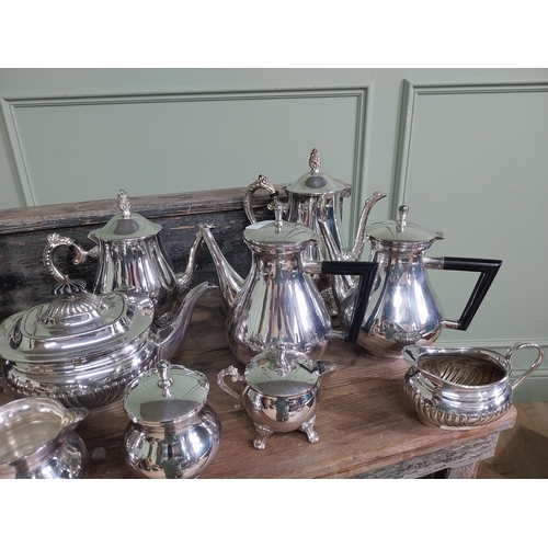 1018 - Two early 20th C. silver plate coffee sets - twelve pieces in total.