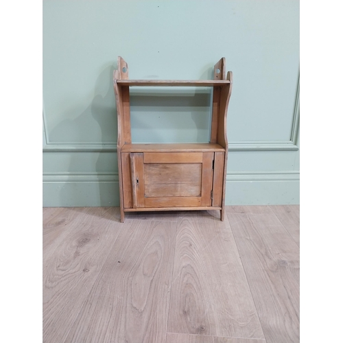 103 - Early 20th C. pine wall shelving {56 cm H x 37 cm W x 14 cm D}.