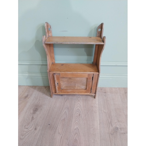 103 - Early 20th C. pine wall shelving {56 cm H x 37 cm W x 14 cm D}.