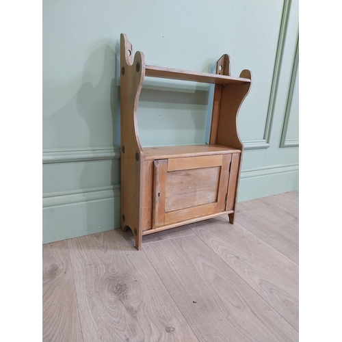 103 - Early 20th C. pine wall shelving {56 cm H x 37 cm W x 14 cm D}.