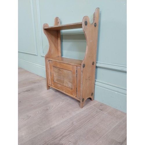 103 - Early 20th C. pine wall shelving {56 cm H x 37 cm W x 14 cm D}.