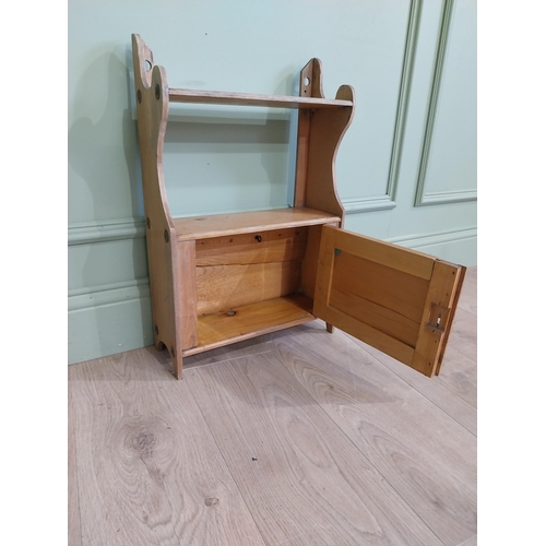 103 - Early 20th C. pine wall shelving {56 cm H x 37 cm W x 14 cm D}.