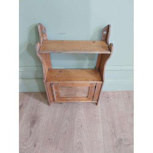 103 - Early 20th C. pine wall shelving {56 cm H x 37 cm W x 14 cm D}.