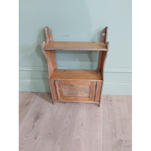 103 - Early 20th C. pine wall shelving {56 cm H x 37 cm W x 14 cm D}.