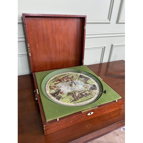 1032 - Mahogany Cased �Sandown� Roulette Style Horse Racing Game by F.H. Ayres, London {13 cm H x 52 cm W x... 