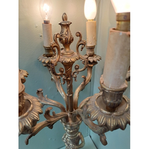 1039 - Brass six branch table lamp in the form of  a branch lady   {H 80cm x Dia 32cm }. - NOT AVAILABLE TO... 