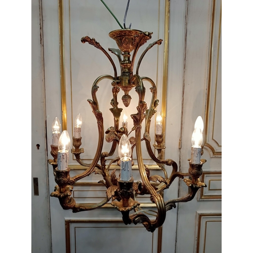 1057 - French brass eight branch chandelier in the Empire style  {H 80cm x Dia 65cm }. - NOT AVAILABLE TO V... 