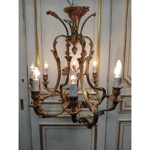 1057 - French brass eight branch chandelier in the Empire style  {H 80cm x Dia 65cm }. - NOT AVAILABLE TO V... 