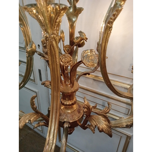 1057 - French brass eight branch chandelier in the Empire style  {H 80cm x Dia 65cm }. - NOT AVAILABLE TO V... 