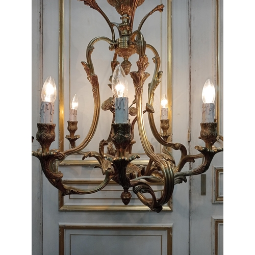 1057 - French brass eight branch chandelier in the Empire style  {H 80cm x Dia 65cm }. - NOT AVAILABLE TO V... 