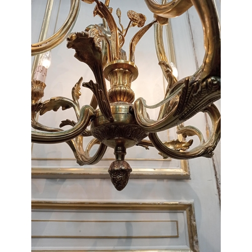 1057 - French brass eight branch chandelier in the Empire style  {H 80cm x Dia 65cm }. - NOT AVAILABLE TO V... 