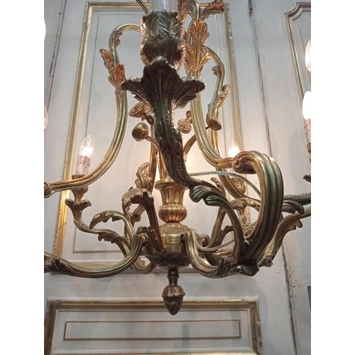 1057 - French brass eight branch chandelier in the Empire style  {H 80cm x Dia 65cm }. - NOT AVAILABLE TO V... 