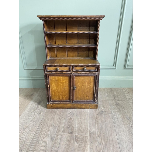 1061 - 19th C. scumbled pine miniature dressers with two single drawers above two blind doors {76 cm H x 45... 