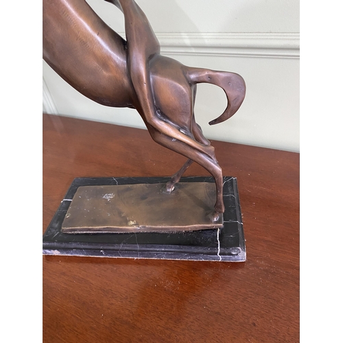 1074 - Exceptional quality bronze sculpture of Horse and Rider mounted on marble base in the Salvador Dali ... 