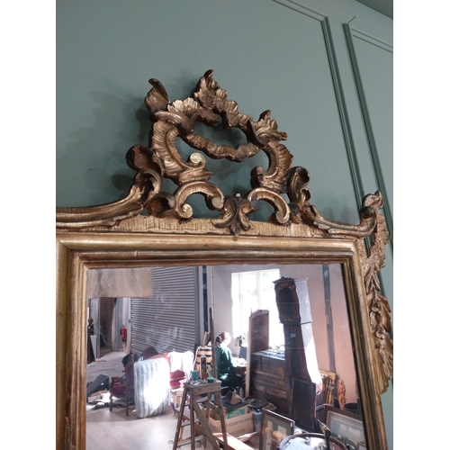 1080 - 19th C. decorative Italian giltwood wall mirror {146 cm H x 100 cm W}.