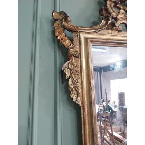 1080 - 19th C. decorative Italian giltwood wall mirror {146 cm H x 100 cm W}.