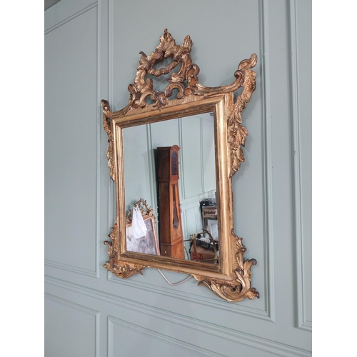 1080 - 19th C. decorative Italian giltwood wall mirror {146 cm H x 100 cm W}.