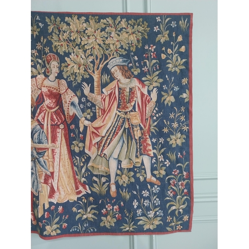 1081 - 20th C. French tapestry depicting figural group {123 cm H x 181 cm W}.